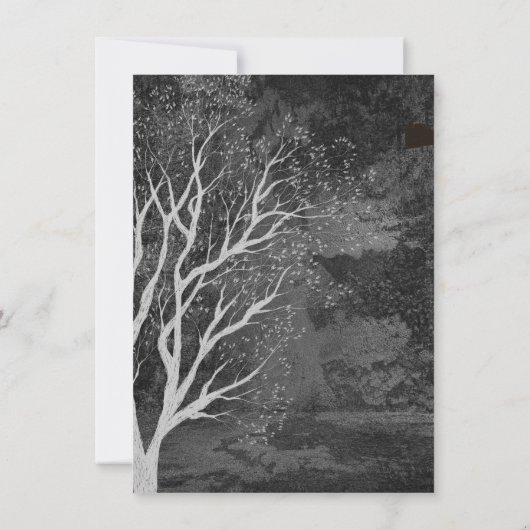 暗くてムーディーな満月ハロウィンツリー 招待状 (裏面)