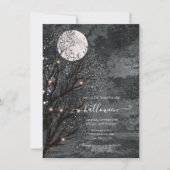 暗くてムーディーな満月ハロウィンツリー 招待状 (正面)