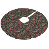 暗くてムーディースクリスマス深紅色 フェイクリネンツリースカート (アングル)