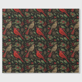 暗くてムーディースクリスマス深紅色 ラッピングペーパー (フラット)