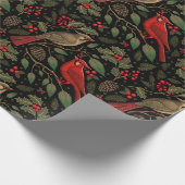 暗くてムーディースクリスマス深紅色 ラッピングペーパー (角)