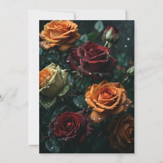 暗くてムーディーズなゴシック様式のロマンチックなバラ結婚ズ 招待状 (裏面)