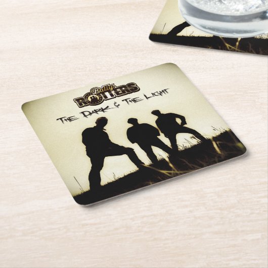 暗くて明るいビールマット スクエアペーパーコースター (アングル)