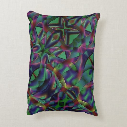 暗くなったカラフルの織り込みテープ アクセントクッション (裏面(縦))