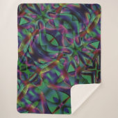 暗くなったカラフルの織り込みテープ シェルパブランケット (正面)