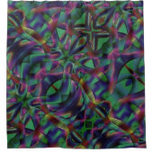 暗くなったカラフルの織り込みテープ シャワーカーテン (正面)