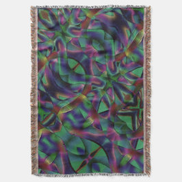 暗くなったカラフルの織り込みテープ スローブランケット