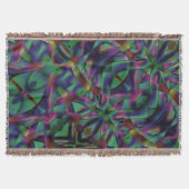 暗くなったカラフルの織り込みテープ スローブランケット (正面)