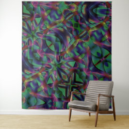 暗くなったカラフルの織り込みテープ タペストリー