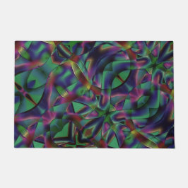 暗くなったカラフルの織り込みテープ ドアマット