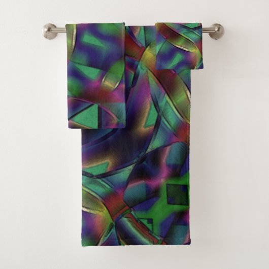 暗くなったカラフルの織り込みテープ バスタオルセット (インサイチュ)