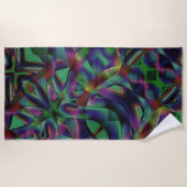 暗くなったカラフルの織り込みテープ ビーチタオル (正面)