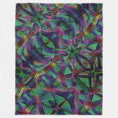 暗くなったカラフルの織り込みテープ フリースブランケット (正面)