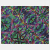 暗くなったカラフルの織り込みテープ フリースブランケット (正面(横))