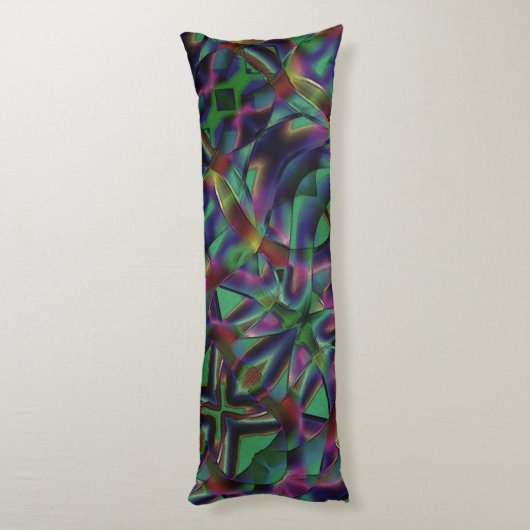 暗くなったカラフルの織り込みテープ ボディピロー (裏面 (縦))