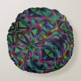 暗くなったカラフルの織り込みテープ ラウンドクッション