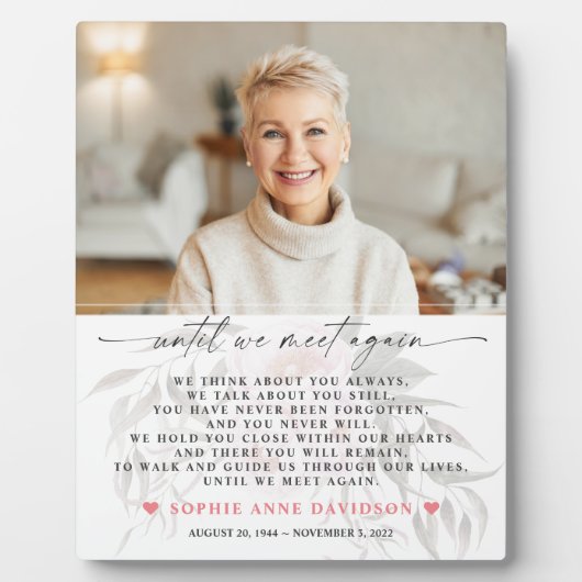 暗くなったフローラ写真を再び会うまで葬儀プラン フォトプラーク (正面)