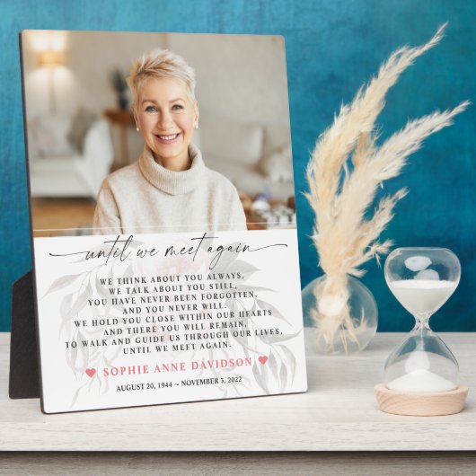 暗くなったフローラ写真を再び会うまで葬儀プラン フォトプラーク (側面)