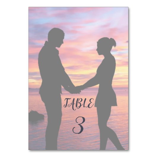 暗くなった結婚不透明な写真✨美しい霧 テーブルナンバー (正面)