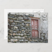 暗くなった赤い農家の窓 ポストカード (正面/裏面)