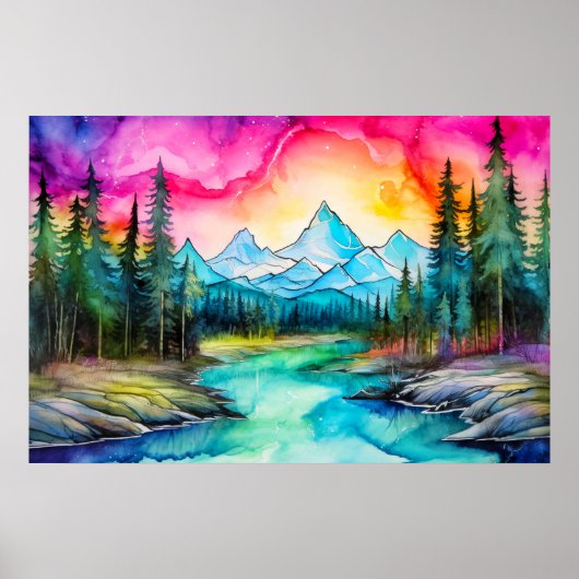 暗くなってから照らされる夜空 ポスター (正面)