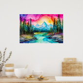 暗くなってから照らされる夜空 ポスター (キッチン)