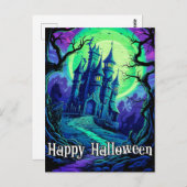 暗くなっ幽霊のよく出るて不気味な古い城 ポストカード (正面/裏面)