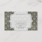 暗くグランジで旧式なダマスク織の美容師のファッション 予約カード (裏面)