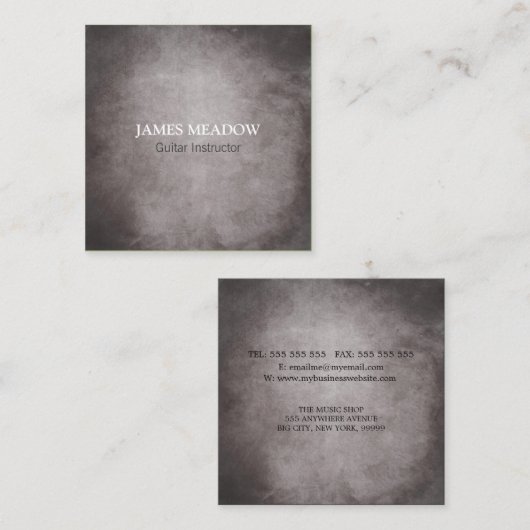 暗くグランジな音楽ミュージシャンのギターの先生 スクエア名刺 (正面/裏面)