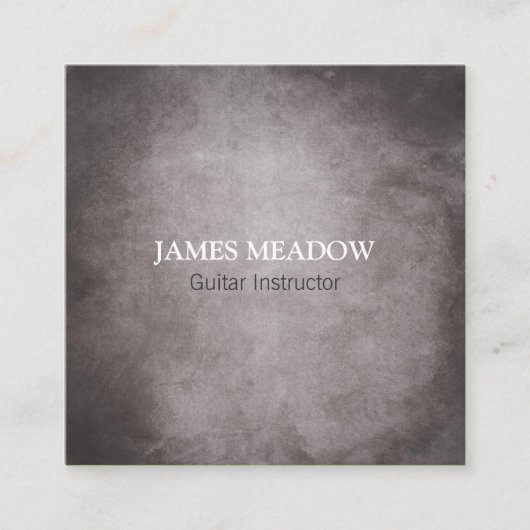 暗くグランジな音楽ミュージシャンのギターの先生 スクエア名刺 (正面)