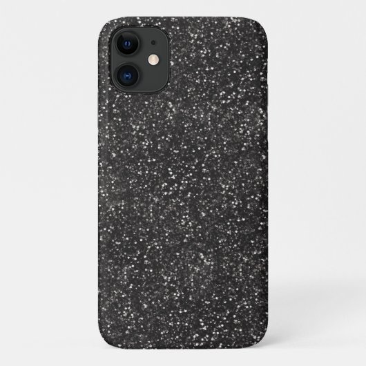 暗くスタイリッシュな銀製灰色のグリッター Case-Mate iPhoneケース (裏面)