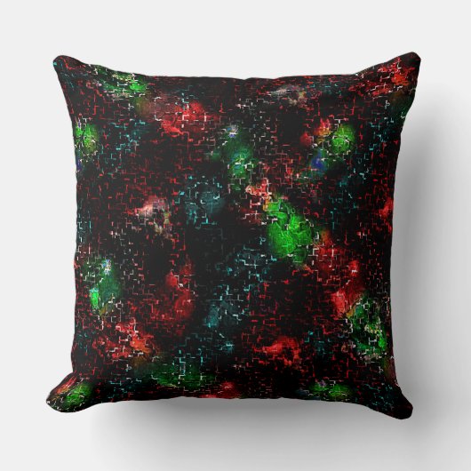 暗くモザイクのトレース下の派手な色のパッチ クッション (正面)