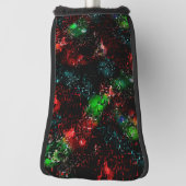 暗くモザイクのトレース下の派手な色のパッチ ゴルフヘッドカバー (回転90)