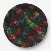 暗くモザイクのトレース下の派手な色のパッチ ペーパープレート (正面)