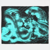 暗く中国のな(占星術の)十二宮図のドラゴンの白熱 フリースブランケット (正面(横))