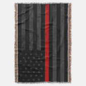 暗く動揺してな消防士の旗 スローブランケット (正面縦)