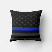 暗く動揺してな警察は米国旗のスタイルを作ります クッション (裏面)