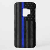 暗く堅牢なスタイル | Thin Blue Line Police Flag Case-Mate Samsung Galaxyケース (裏面)