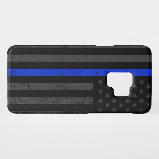 暗く堅牢なスタイル | Thin Blue Line Police Flag Case-Mate Samsung Galaxyケース (裏面(横))