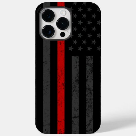 暗く堅牢なスタイル | Thin Red Line Fire Rescue Case-Mate iPhoneケース (裏面)