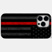 暗く堅牢なスタイル | Thin Red Line Fire Rescue Case-Mate iPhoneケース (裏面 (横))