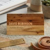 暗く明るい木目の外観 名刺