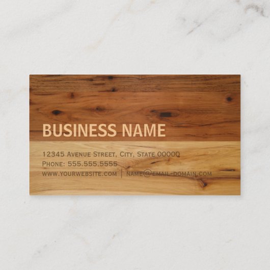 暗く明るい木目の外観 名刺 (裏面)