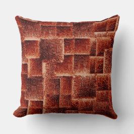 暗く明るい赤の壁テクスチャを持つ正方形 クッション