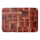 暗く明るい赤の壁テクスチャを持つ正方形 バスマット (正面)