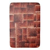 暗く明るい赤の壁テクスチャを持つ正方形 バスマット (正面縦)