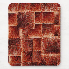 暗く明るい赤の壁テクスチャを持つ正方形 マウスパッド