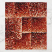 暗く明るい赤の壁テクスチャを持つ正方形 ワインラベル (シングルラベル)