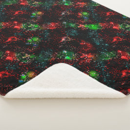 暗く残ったモザイクの下の派手な色のパッチ シェルパブランケット