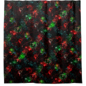 暗く残ったモザイクの下の派手な色のパッチ シャワーカーテン (正面)